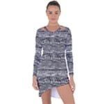 Ethno Seamless Pattern Asymmetric Cut-Out Shift Dress