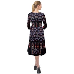 Ruffle End Midi Chiffon Dress 
