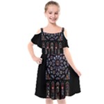 Rosette Cathedral Kids  Cut Out Shoulders Chiffon Dress