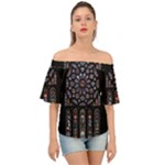 Rosette Cathedral Off Shoulder Short Sleeve Top