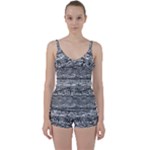 Ethno Seamless Pattern Tie Front Two Piece Tankini