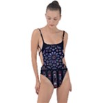 Rosette Cathedral Tie Strap One Piece Swimsuit