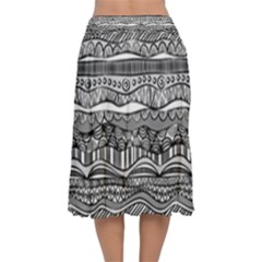 Velvet Flared Midi Skirt 