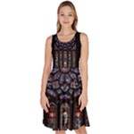 Rosette Cathedral Knee Length Skater Dress With Pockets