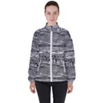 Ethno Seamless Pattern Women s High Neck Windbreaker