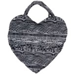 Ethno Seamless Pattern Giant Heart Shaped Tote