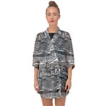 Ethno Seamless Pattern Half Sleeve Chiffon Kimono