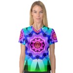 Ornament Kaleidoscope V-Neck Sport Mesh T-Shirt