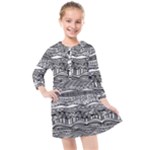 Ethno Seamless Pattern Kids  Quarter Sleeve Shirt Dress
