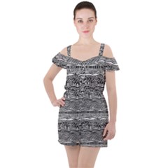 Ruffle Cut Out Chiffon Playsuit 