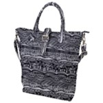 Ethno Seamless Pattern Buckle Top Tote Bag