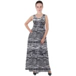 Ethno Seamless Pattern Empire Waist Velour Maxi Dress