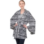 Ethno Seamless Pattern Long Sleeve Velvet Kimono 