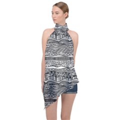 Halter Asymmetric Satin Top 