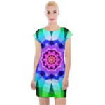 Ornament Kaleidoscope Cap Sleeve Bodycon Dress