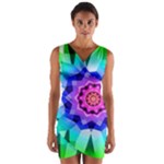 Ornament Kaleidoscope Wrap Front Bodycon Dress