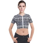 Ethno Seamless Pattern Short Sleeve Cropped Jacket