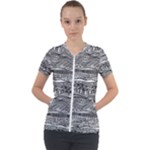 Ethno Seamless Pattern Short Sleeve Zip Up Jacket