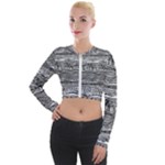 Ethno Seamless Pattern Long Sleeve Cropped Velvet Jacket
