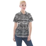 Ethno Seamless Pattern Women s Short Sleeve Pocket Shirt