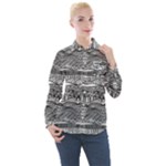 Ethno Seamless Pattern Women s Long Sleeve Pocket Shirt