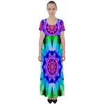 Ornament Kaleidoscope High Waist Short Sleeve Maxi Dress