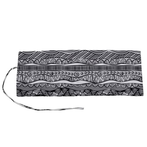 Ethno Seamless Pattern Roll Up Canvas Pencil Holder (S) from ArtsNow.com