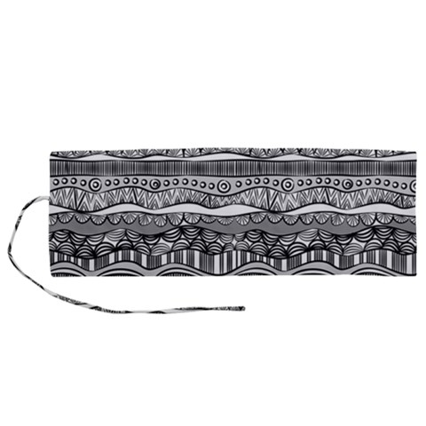 Ethno Seamless Pattern Roll Up Canvas Pencil Holder (M) from ArtsNow.com