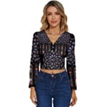 Rosette Cathedral Long Sleeve V-Neck Top