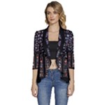Rosette Cathedral Women s 3/4 Sleeve Ruffle Edge Open Front Jacket