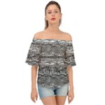 Ethno Seamless Pattern Off Shoulder Short Sleeve Top