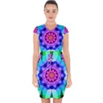 Ornament Kaleidoscope Capsleeve Drawstring Dress 