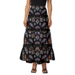Rosette Cathedral Tiered Ruffle Maxi Skirt