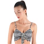 Ethno Seamless Pattern Woven Tie Front Bralet
