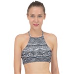 Ethno Seamless Pattern Halter Bikini Top