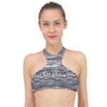 Ethno Seamless Pattern High Neck Bikini Top