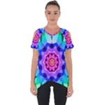 Ornament Kaleidoscope Cut Out Side Drop T-Shirt