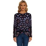 Rosette Cathedral Long Sleeve Crew Neck Pullover Top