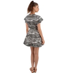 Flutter Sleeve Wrap Dress 