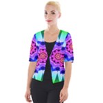 Ornament Kaleidoscope Cropped Button Cardigan