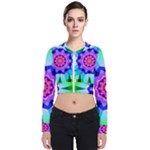 Ornament Kaleidoscope Long Sleeve Zip Up Bomber Jacket