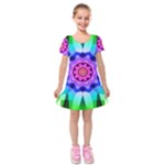 Ornament Kaleidoscope Kids  Short Sleeve Velvet Dress