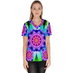 Ornament Kaleidoscope Women s V-Neck Scrub Top