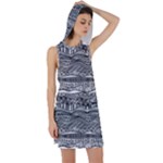 Ethno Seamless Pattern Racer Back Hoodie Dress