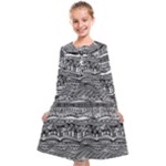 Ethno Seamless Pattern Kids  Midi Sailor Dress