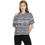 Ethno Seamless Pattern One Shoulder Cut Out T-Shirt