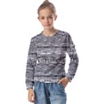 Ethno Seamless Pattern Kids  Long Sleeve T-Shirt with Frill 