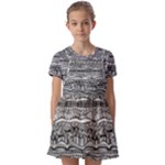 Ethno Seamless Pattern Kids  Short Sleeve Pinafore Style Dress