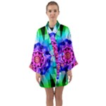 Ornament Kaleidoscope Long Sleeve Satin Kimono