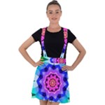 Ornament Kaleidoscope Velvet Suspender Skater Skirt